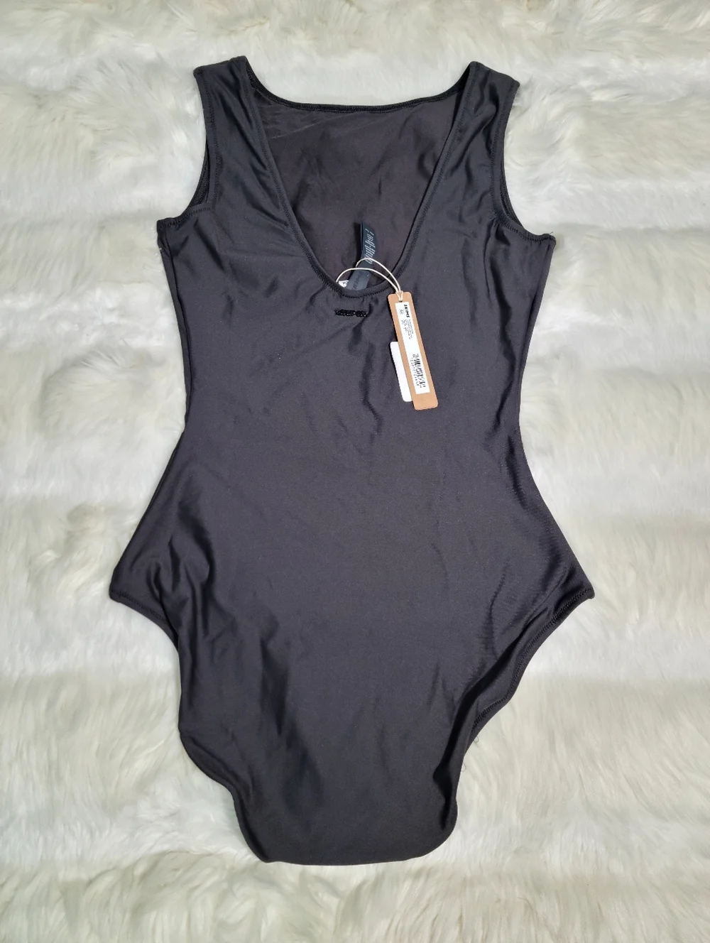 SKIMS Signature Swim High Neck One Piece Onyx Women Small NEW